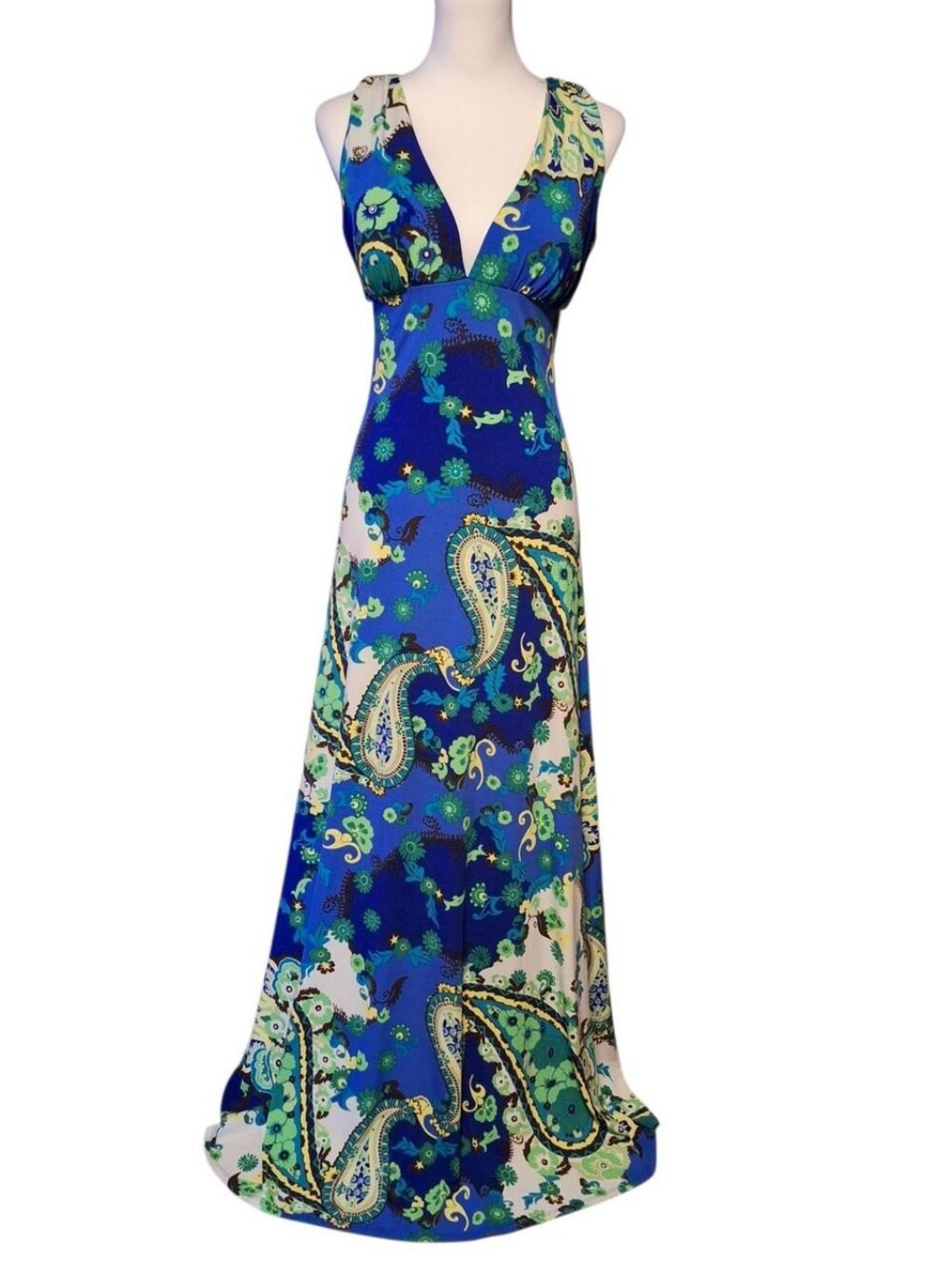 XOXO VTG Euro Summer babydoll Y2K paisley long maxi dress 90s Asian Resortwear